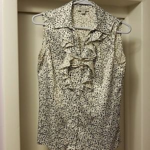 Tahari Ruffle Front Sleeveless Blouse